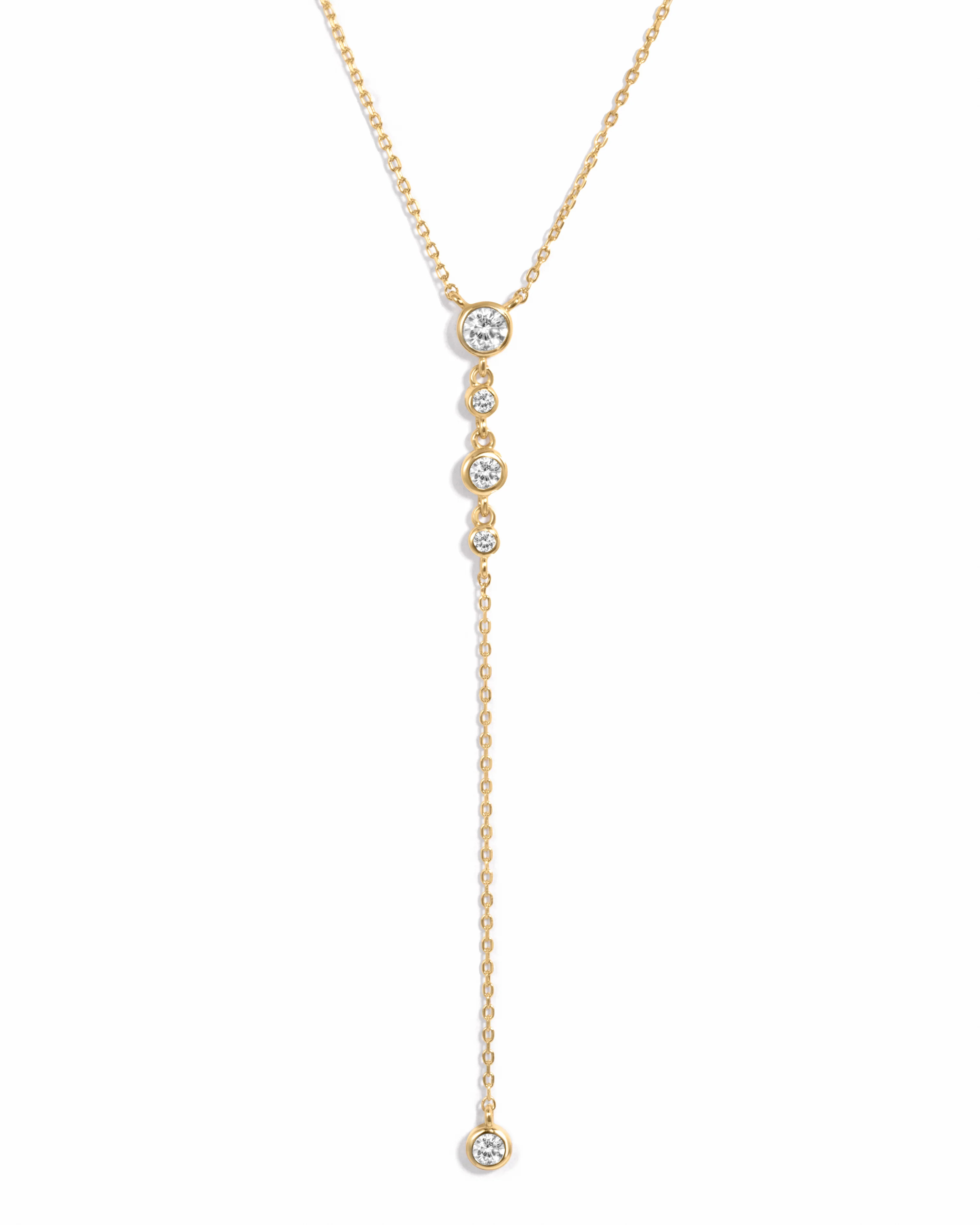 Bezel Lariat Necklace | Sami Jewels | Sami Jewels