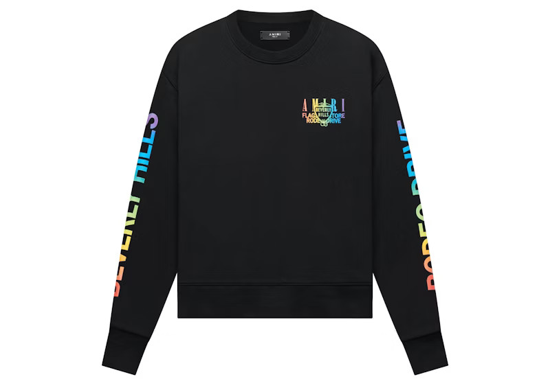 Amiri Exclusive Beverly Hills Crewneck Black/Rainbow | StockX