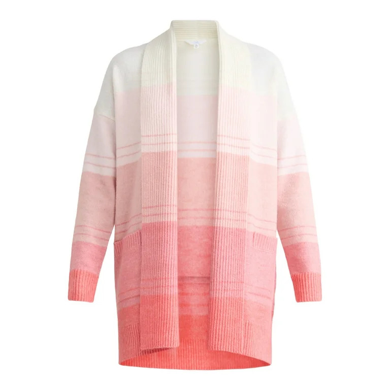 Time and Tru Women's Brushed Longline Cardigan Sweater, Midweight, Sizes XS-XXXL | Walmart (US)