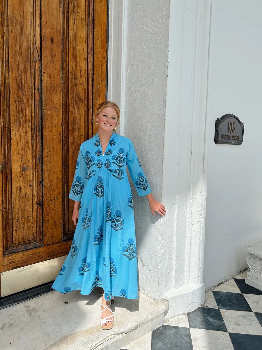 Row Midi Dress Blue Milos | Madison Mathews