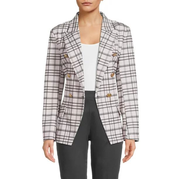 Attitude Unknown Women's Metallic Button Blazer | Walmart (US)