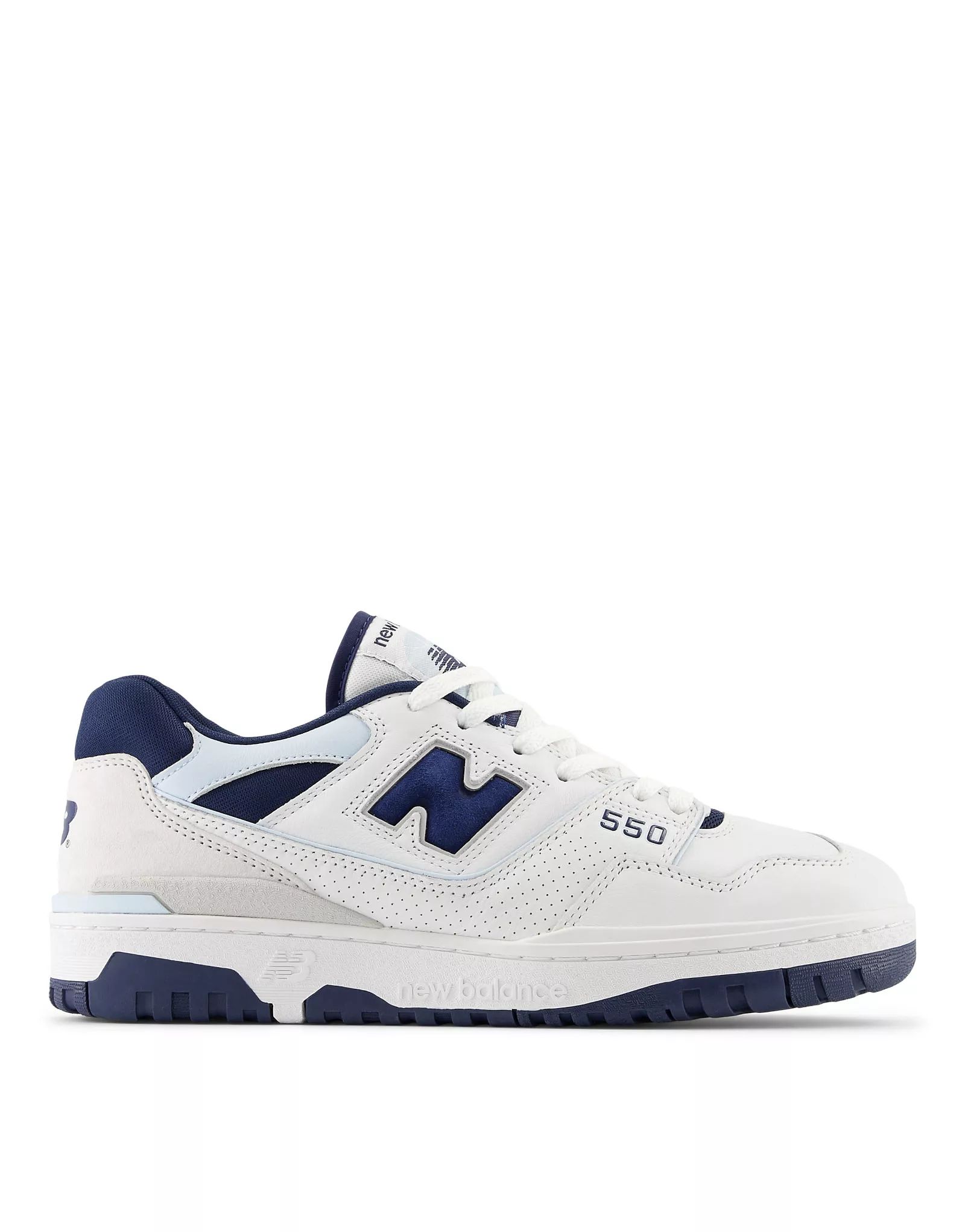 New Balance 550 sneakers in white and dark blue | ASOS | ASOS (Global)