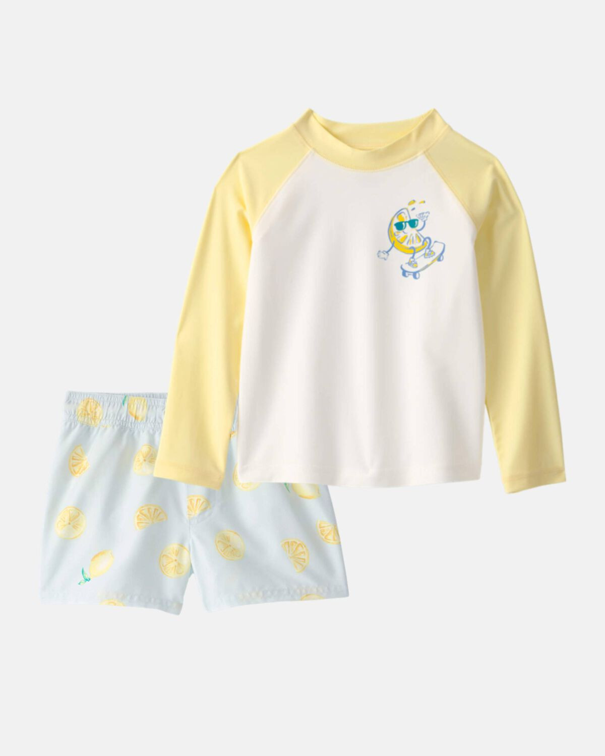 Toddler Boy 2-Piece Lemon Rashguard & Swim Trunk Set - Yellow/Blue/White | Carter's Inc