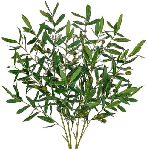 37" Faux Olive Leaves Greenery Stems for Floral Arrangements, 2 Pcs Artificial Leaves Branches wi... | Amazon (US)