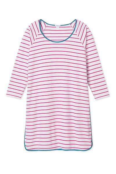 Pima Long Sleeve Nightgown in Ruby | LAKE Pajamas