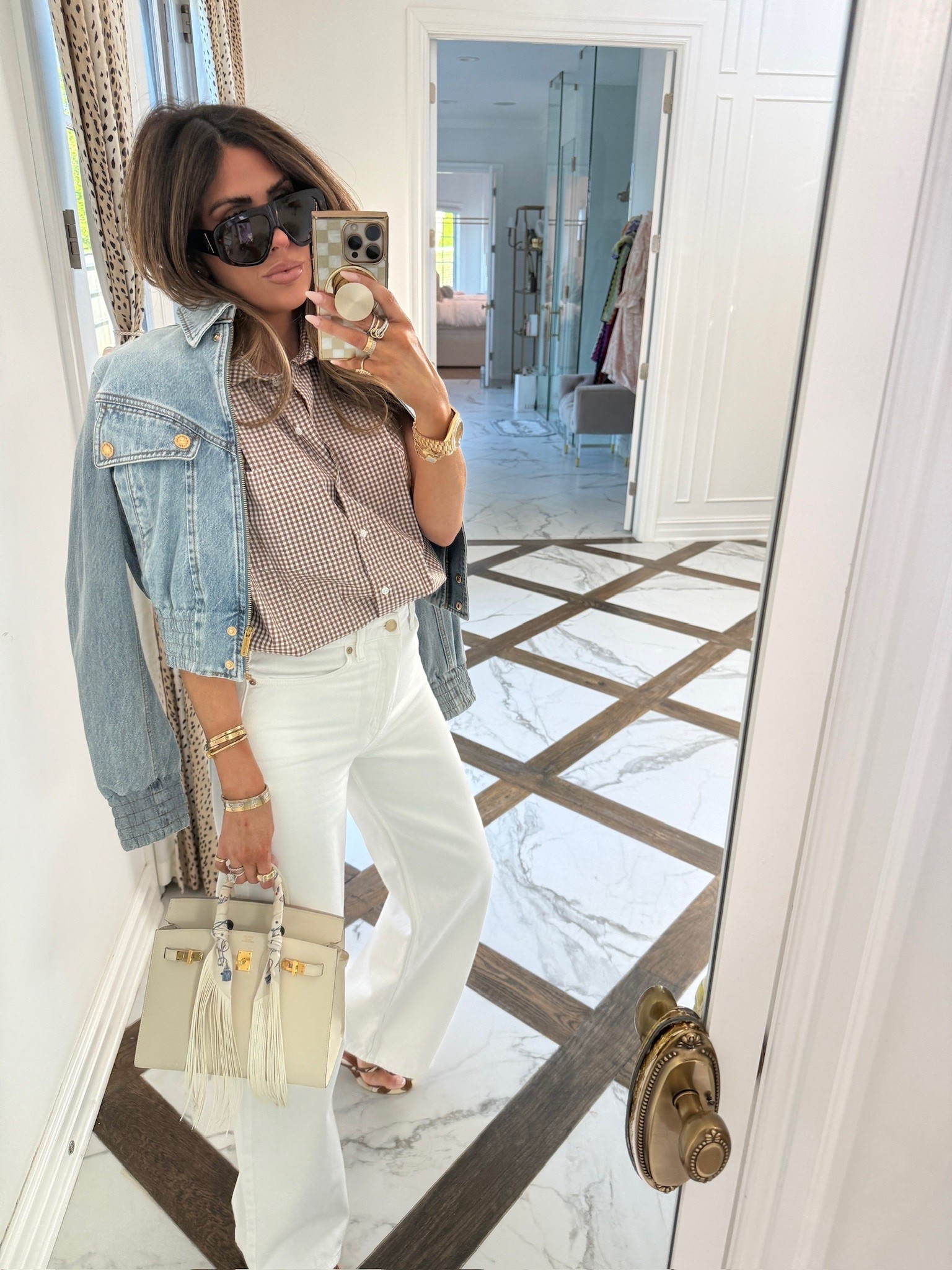 Wearing a small in this gingham top, US 6 denim jacket, and 29/ US 8 jeans! 🤎

Zara fashion, Zara finds, Nordstrom finds, Zimmermann, Denim Jacket, White jeans, High waisted jeans, Gingham, Summer outfits, Graduation guest outfits, Business casual workwear, Work outfits, Gemme Beauty, Emily Gemma

#LTKdayinmylife #LTKmomlife #LTKootd