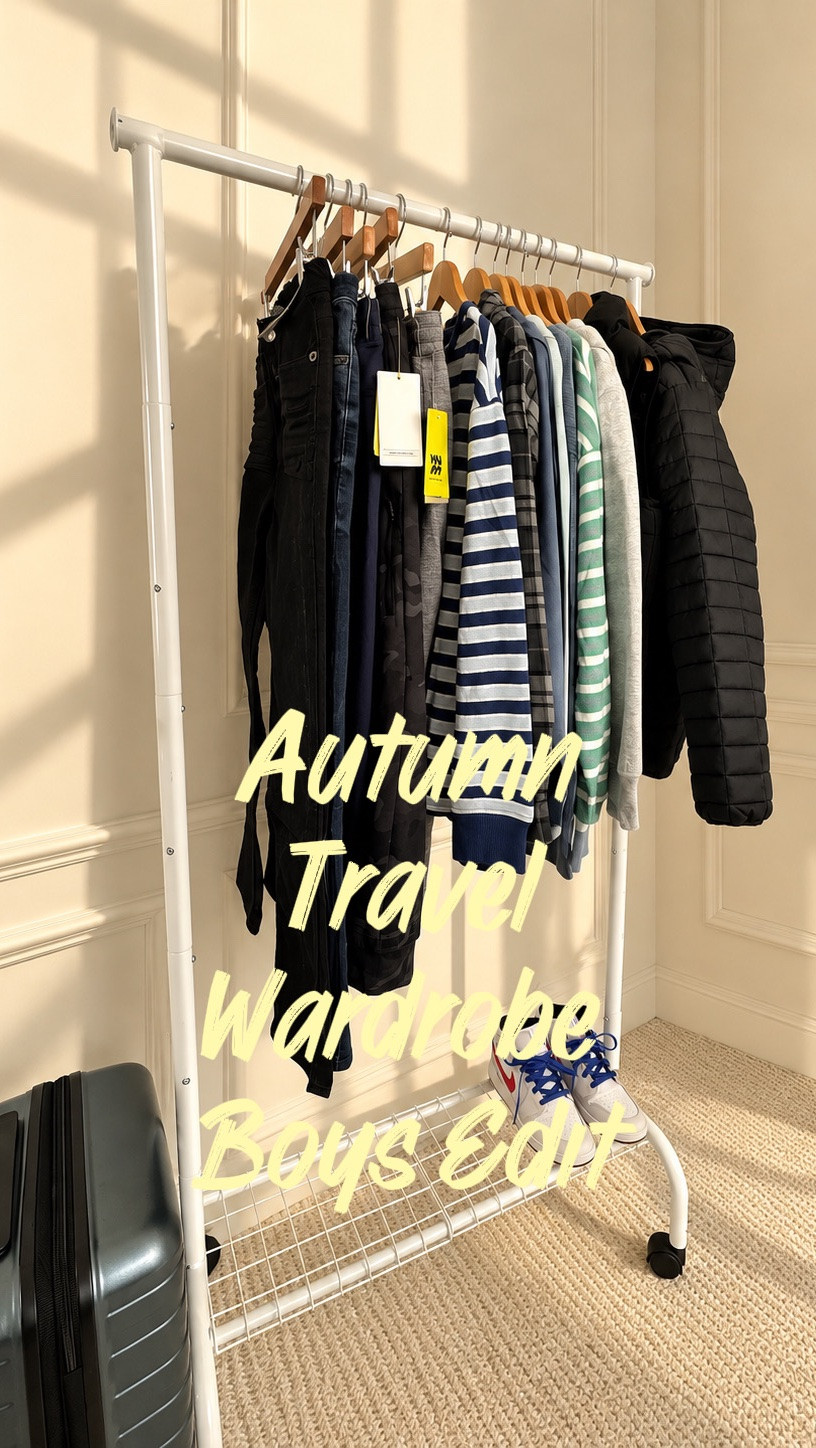 Boys fall outfits and fall travel wardrobe essentials for our upcoming family vacation! Fall fashion haul. Packing my son’s fall clothes with comfortable, versatile pieces that are perfect for cooler weather, travel days, and everyday wear. From boys joggers, jeans, and casual pants to striped long sleeve shirts, cozy sweatshirts, layering pieces, sneakers, and a lightweight puffer jacket, these are the boys fall fashion finds I’m bringing along. I love putting together easy mix-and-match outfits that are comfortable for road trips, sightseeing, weekend getaways, and all our fall adventures. If you’re shopping for boys fall clothing, tween boy outfit ideas, casual boys outfits, or fall vacation packing essentials, these are great wardrobe staples to check out. Boys @Target fashion Everything is linked to make shopping and packing for your next family trip easier!