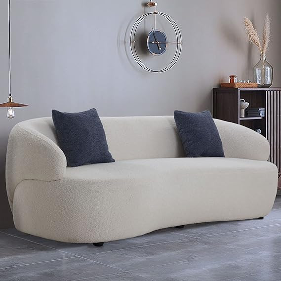 kevinplus Curved Sofa Couch, Modern Curved Back Upholstered Sofa, 3 Seater Sofa Couch for Home Ap... | Amazon (US)