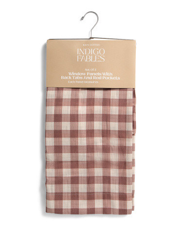 2Pk 48X96 Cotton Mega Gingham Window Panels | TJ Maxx