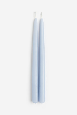 2-pack Tapered Candles - Light blue - Home All | H&M US | H&M (US + CA)