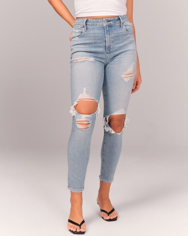 High Rise Super Skinny Ankle Jeans | Abercrombie & Fitch (US)