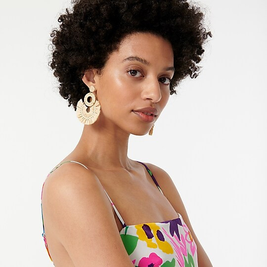 Raffia fan statement earrings | J. Crew US