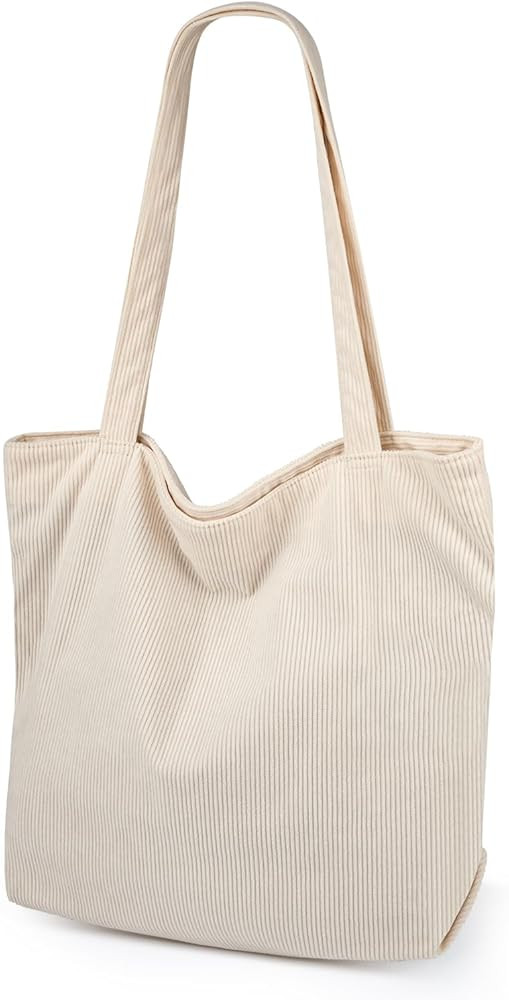 Iioscre Corduroy Tote Bag for Women,Hobo HandBags with Zipper,Large Capacity Casual Shoulder Hand... | Amazon (US)