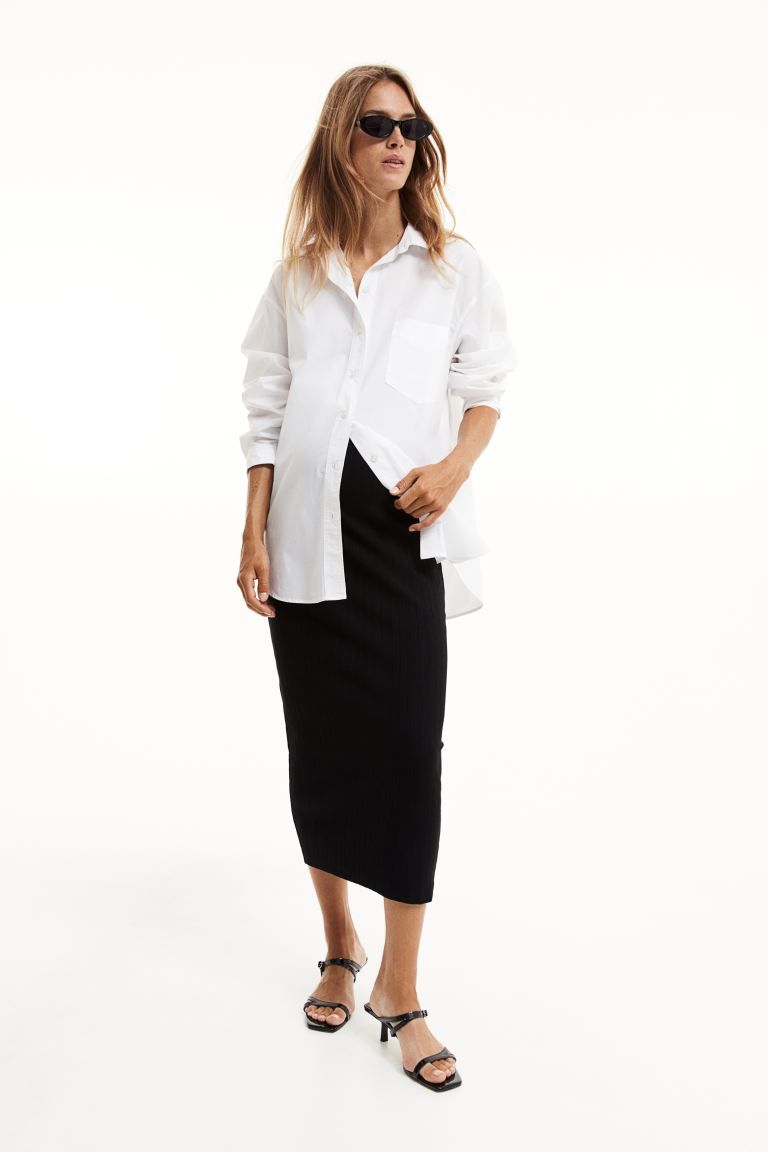 MAMA Ribbed Jersey Skirt - Black - Ladies | H&M US | H&M (US + CA)