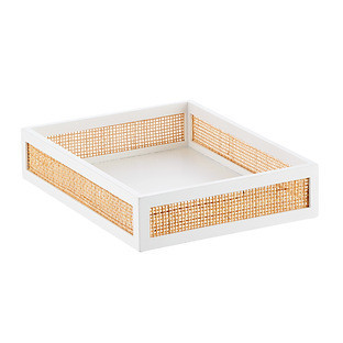 The Container Store® Artisan Rattan Cane Letter Tray Black | The Container Store