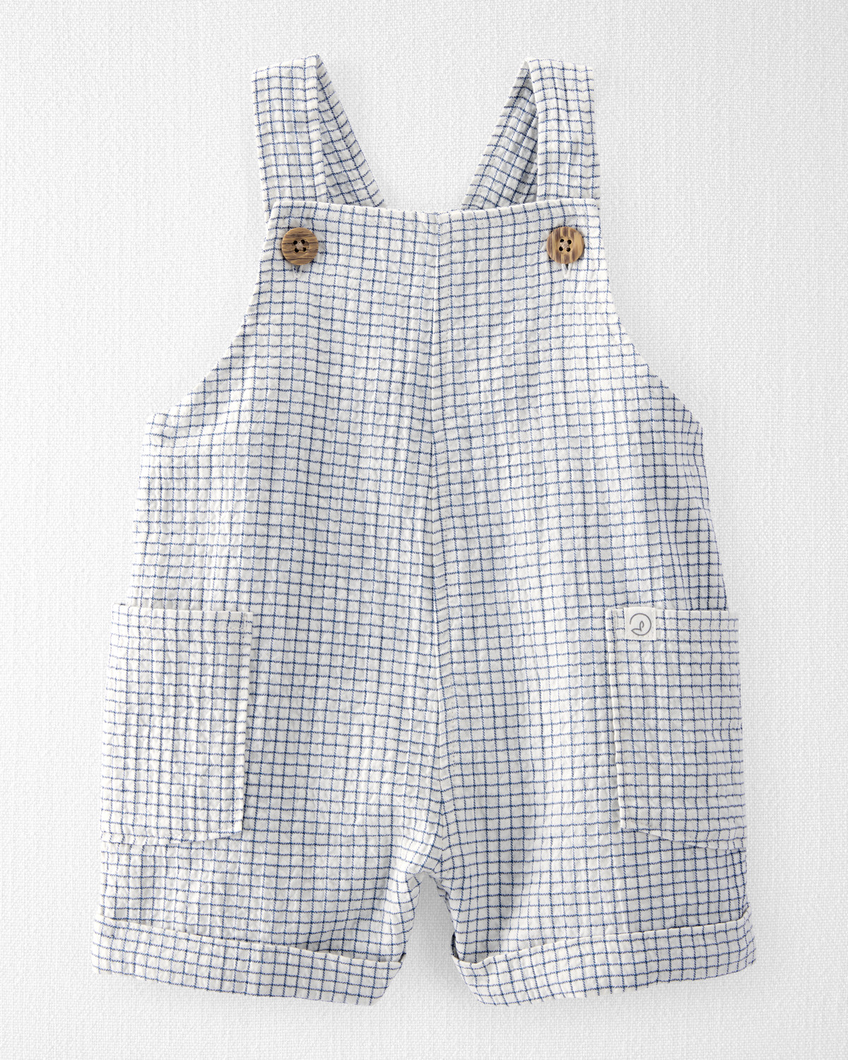 Baby Organic Cotton Checkered-Print Shortalls | Carter's Inc