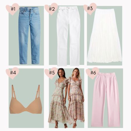 Recent best sellers💕

1) size up if curvy, I always have to get the waist taken in
2) favorite white jeans ever, tts I wear 28/6R
3) LOVE THIS skirt size medium
4) new favorite bra doesn’t show lines
5) the most beautiful dress for any event coming up!🌸
6) favorite trousers 💕 I sized up to a 12 in these- don’t want them tight in thighs and butt 

#LTKfindsunder100 #LTKstyletip #LTKmidsize