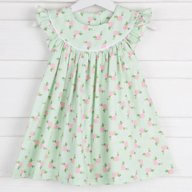 Rosette Lucy Dress Green | Classic Whimsy