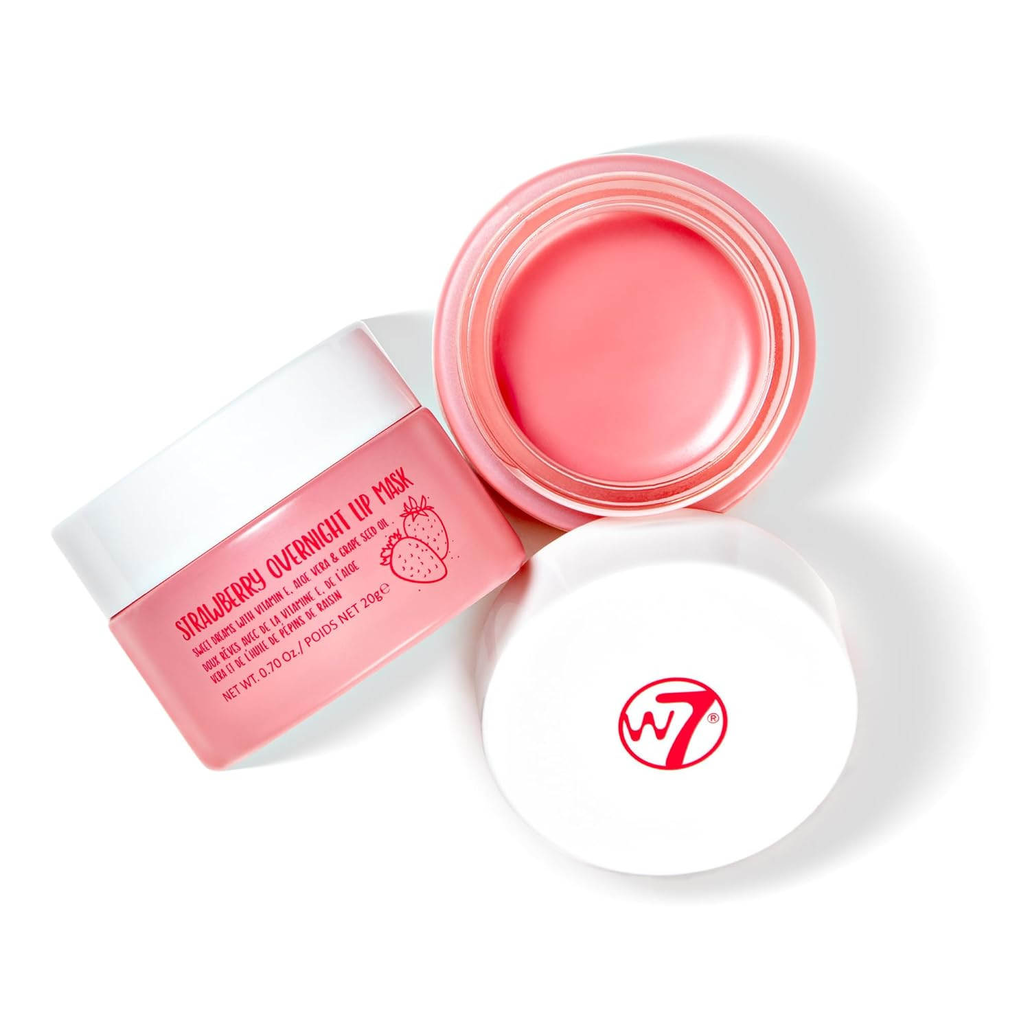 W7 Sweet Dreams Strawberry Lip Mask - Vitamin E, Aloe Vera and Grape Seed Oil - For Hydrated, Ful... | Amazon (US)