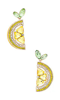 BaubleBar Pave Lemon Drop Earrings in Yellow from Revolve.com | Revolve Clothing (Global)