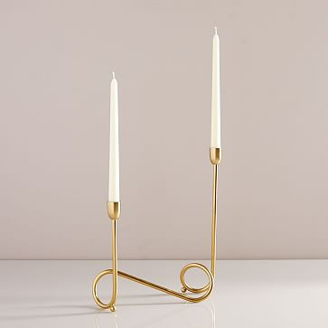 Loop Polished Brass Candelabra | West Elm (US)