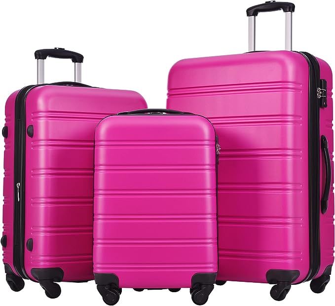 Merax Luggage Sets of 3 Piece Carry on Suitcase Airline Approved,Hard Case Expandable Spinner Whe... | Amazon (US)