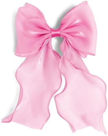Bow Hair Clips for Women, Large Shiny Rose Red Bow Hair, French Long Tail Bows Hair Clip, Coquett... | Amazon (US)