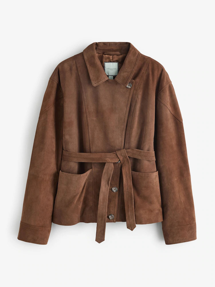 Urban Code Brown Suede Wrap Jacket | Next US