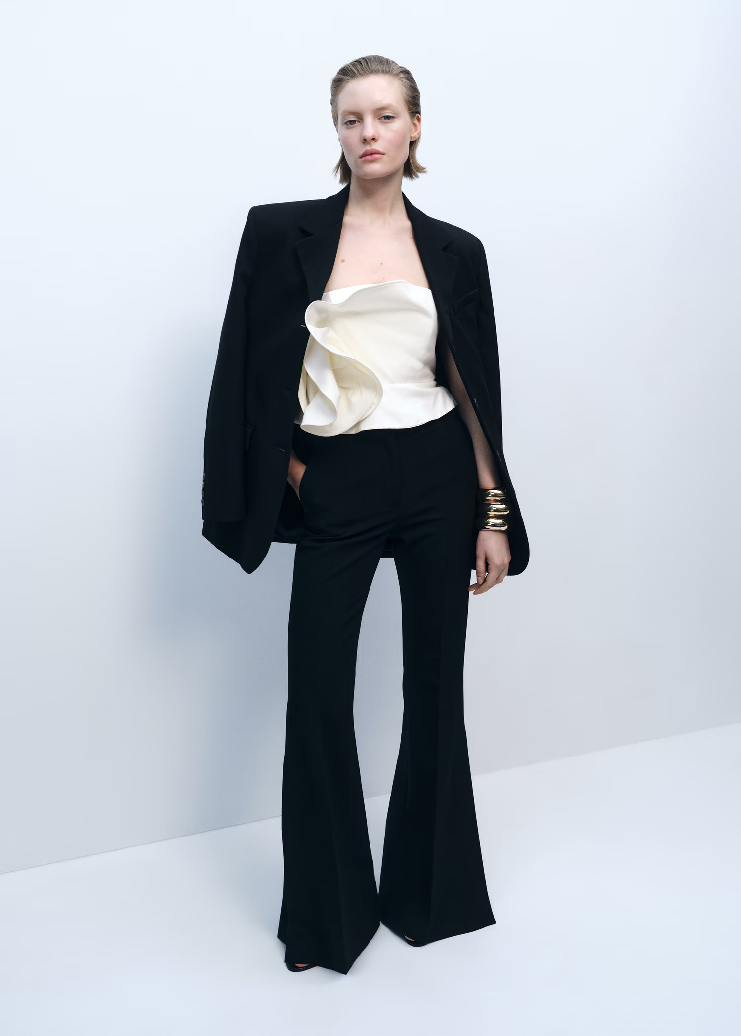 Maxi ruffle top - Women | MANGO USA | Mango (US/MX/AU)