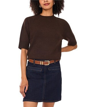 Vince Camuto Mock Neck Short Sleeve Sweater | Dillard's | Dillard's