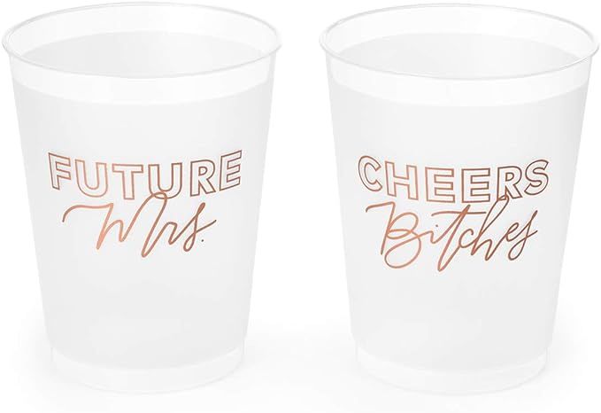 xo, Fetti Bachelorette Party Decorations Future Mrs. + Cheers Reusable Cups - 16 Frost Flex Cups ... | Amazon (US)