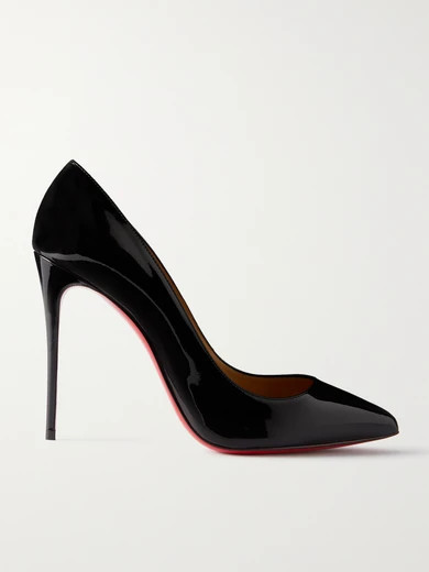 Christian Louboutin - Pigalle Follies 100 Patent-leather Pumps - Black | NET-A-PORTER (US)