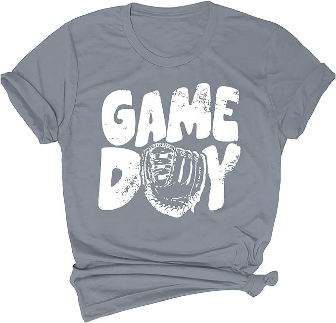 Mom Shirts for Women Game Day Print T-Shirts Baseball Graphic Mom Shirt Tee Rockies Baseball Shir... | Amazon (US)