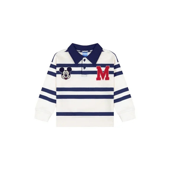 Mickey Mouse Toddler Boy Cream Long Sleeve Rugby Shirt, Sizes 12M-5T | Walmart (US)