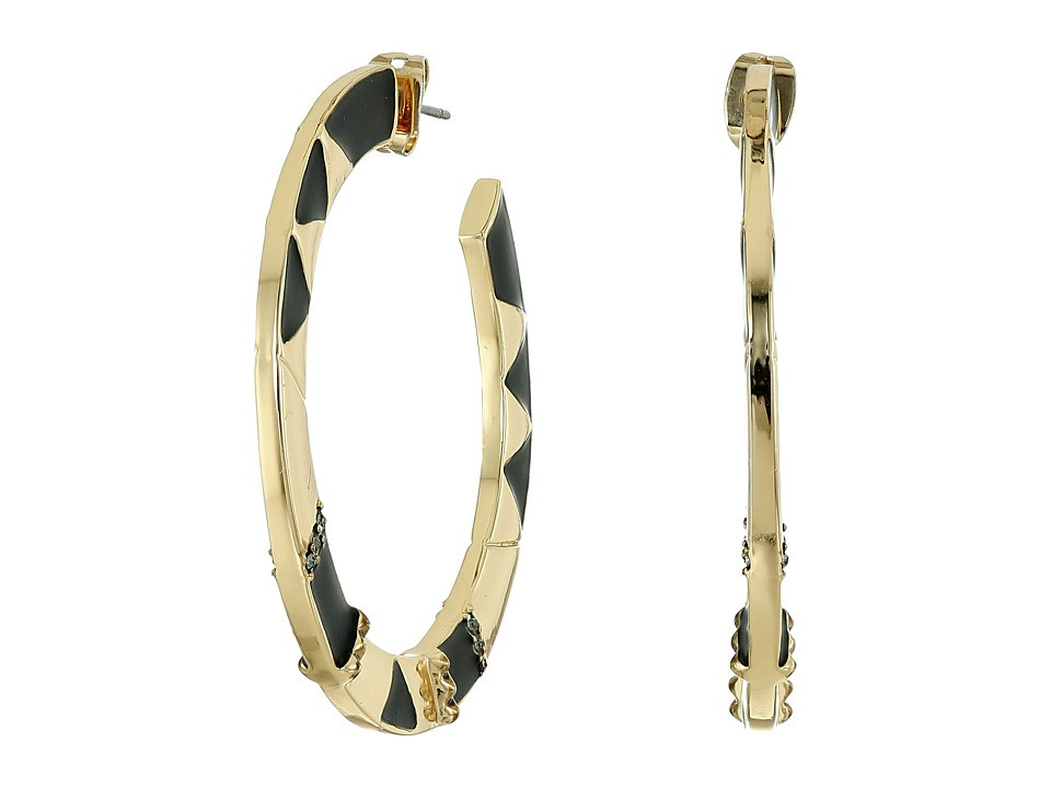 House of Harlow 1960 - Nelli Hoop Earrings (Gold/Black) Earring | 6pm