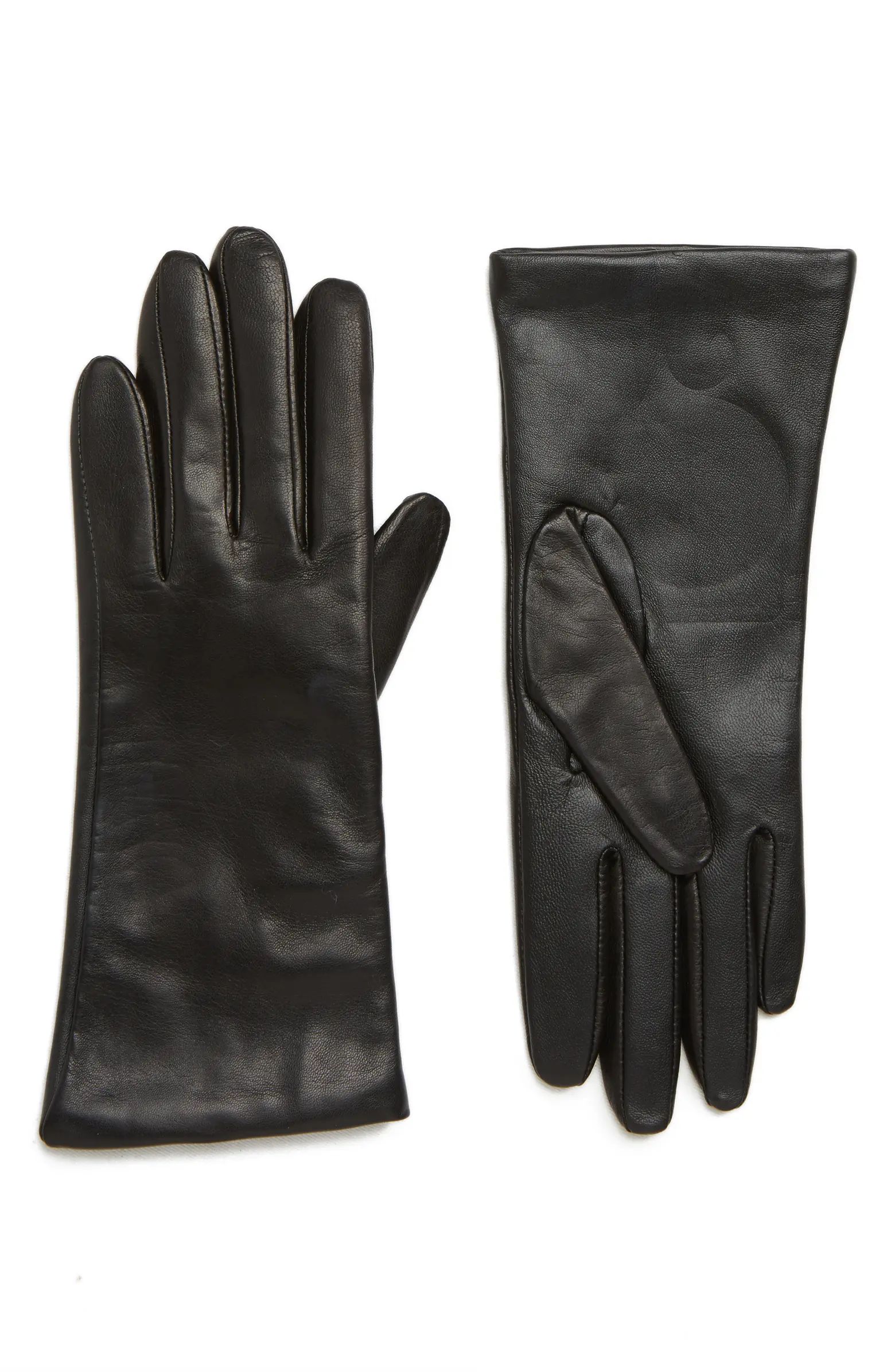 Cashmere Lined Leather Touchscreen Gloves | Nordstrom