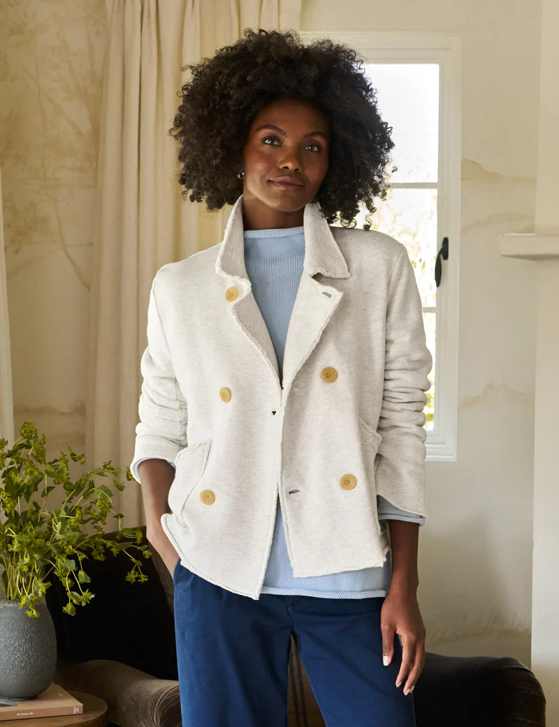 MINI BELFAST Heather White Melange, Triple Fleece | Frank & Eileen