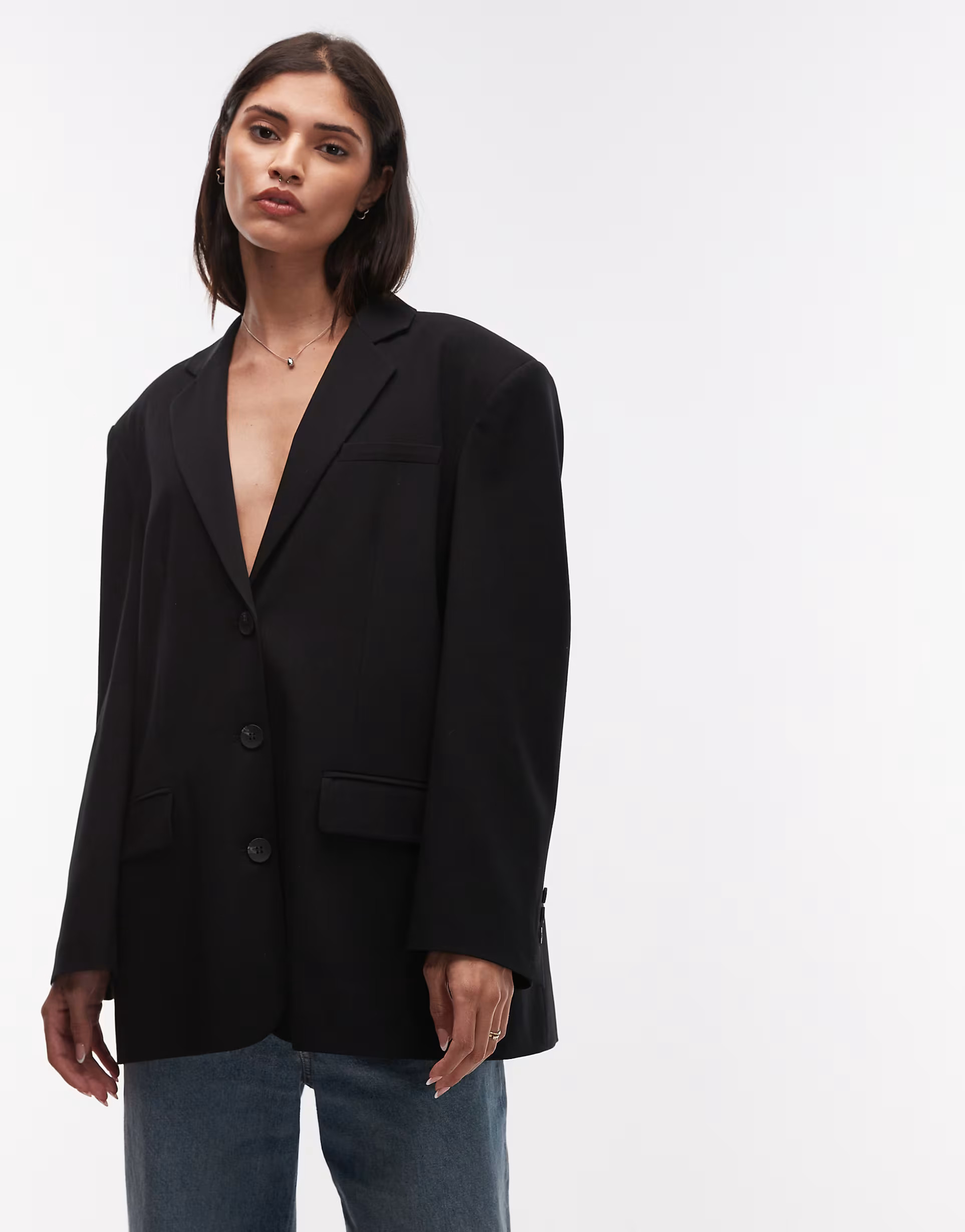 ASOS DESIGN oversized single breasted blazer in black | ASOS (Global)