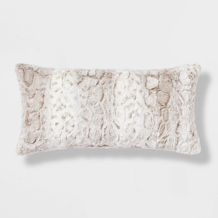 Snow Leopard Ombre Faux Fur Throw Pillow - Threshold™ | Target