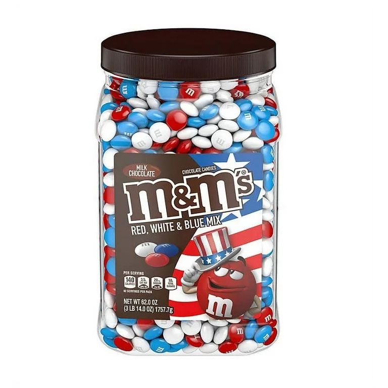 M&M'S Red, White & Blue Patriotic Milk Chocolate Candy Limited Edition Jar (62 oz.) | Walmart (US)