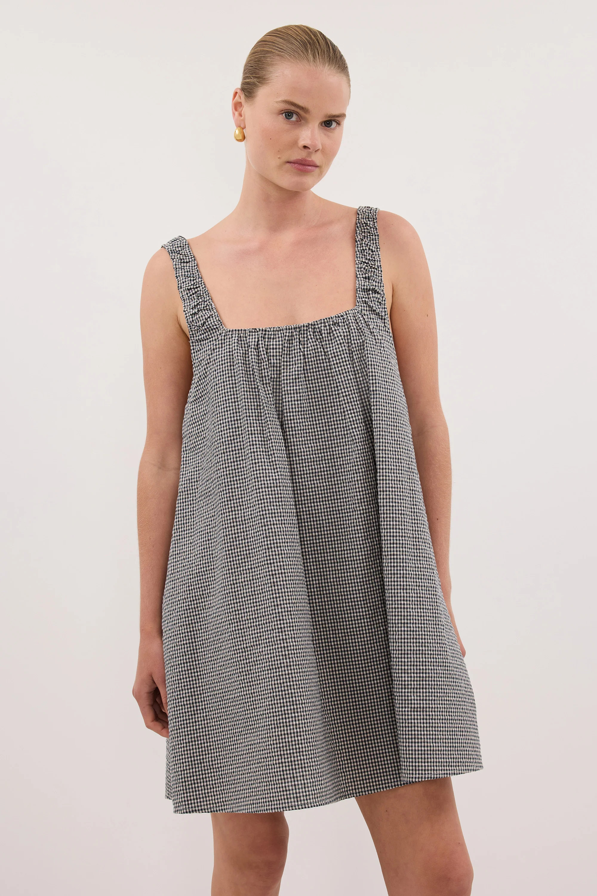 BRIONA GINGHAM COTTON MINI DRESS | DISSH