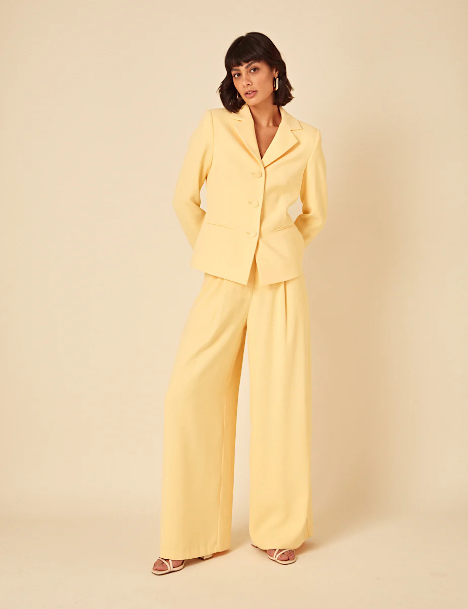Butter Yellow Wide Leg Trousers | Nobody's Child
