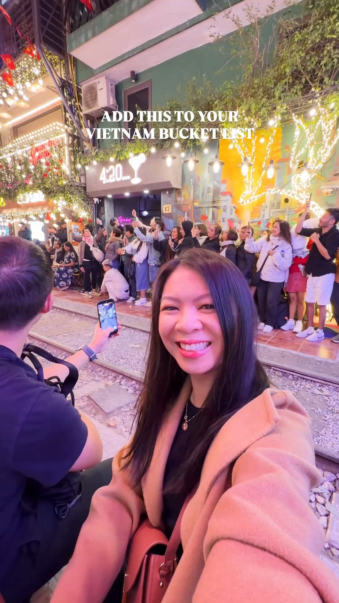 Add Train Street to your Vietnam bucket list! 🚂🛤️🇻🇳

Save these Train Street tips for your Hanoi trip:
• Check the train schedule in advance (we went for the 7:40 PM train)
• Arrive ~30-40 minutes early to get a good seat
• You must sit at a cafe and order food or drinks
• Expect much higher prices than usual
• Follow staff instructions and stay safe 

I took the whole family here and just had the kids sit on the inside. Definitely a unique experience! Would you go here? #trainstreet #hànội #vietnamtraveltips

#LTKSeasonal #LTKTravel #LTKootd