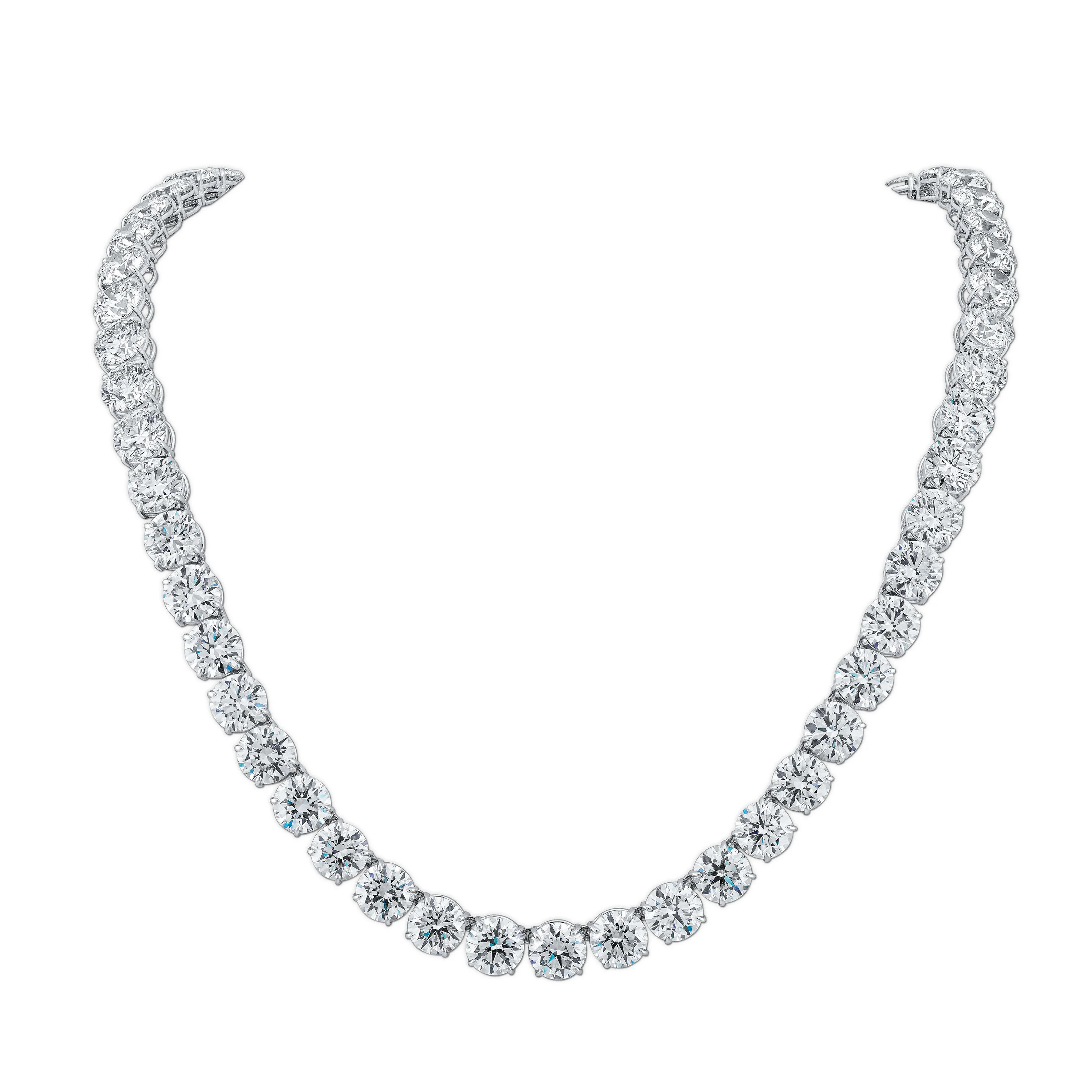 Round Diamond Tennis Necklace | Norman Silverman