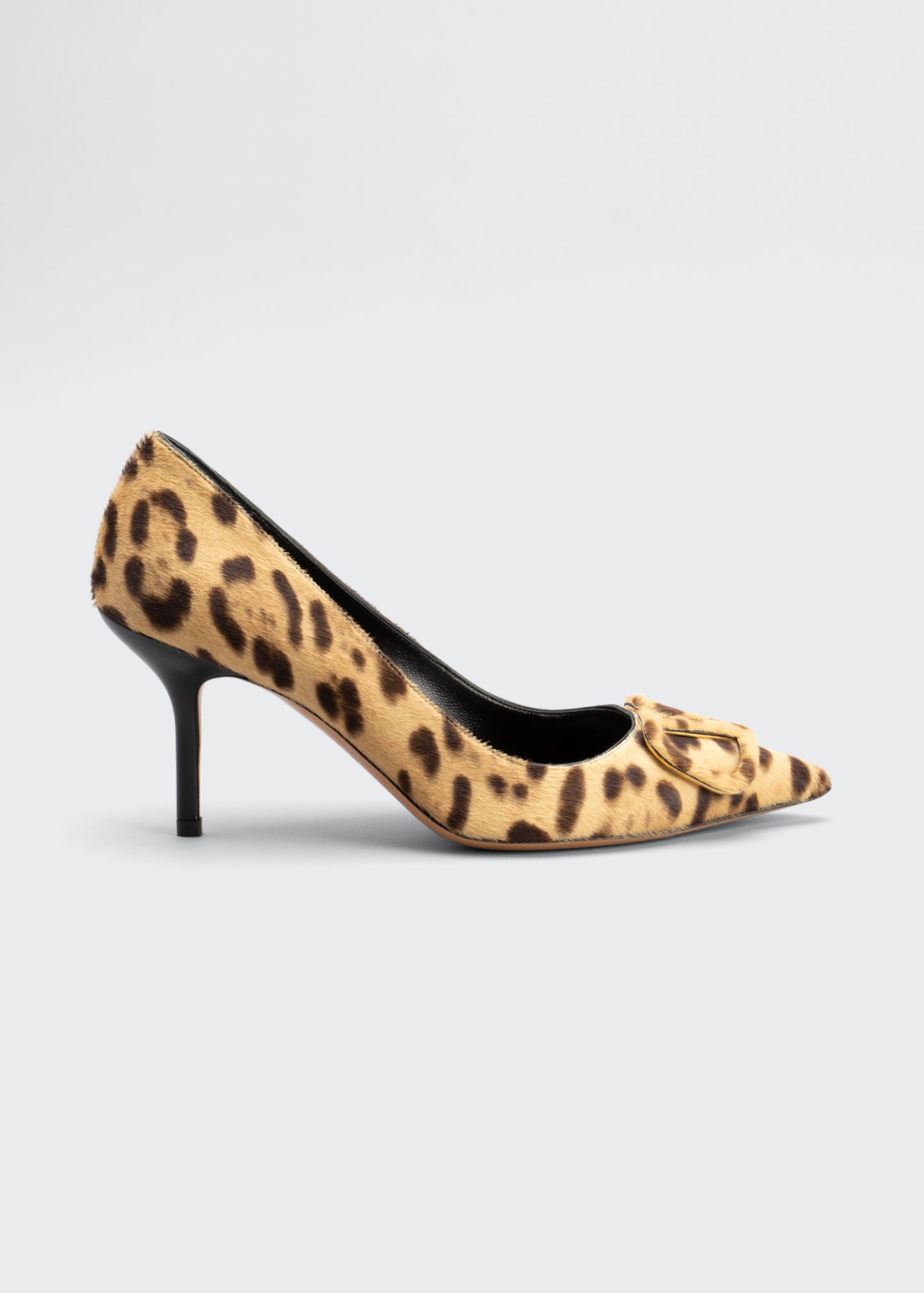 V Logo Leopard-Print Stiletto Pumps | Bergdorf Goodman