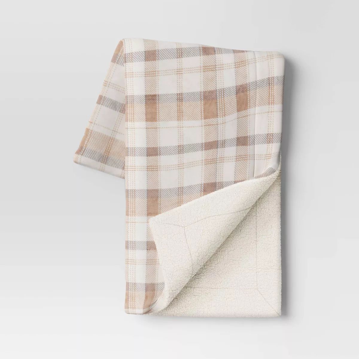 Solid Plush with Faux Shearling Reverse Throw Blanket - Threshold™ | Target