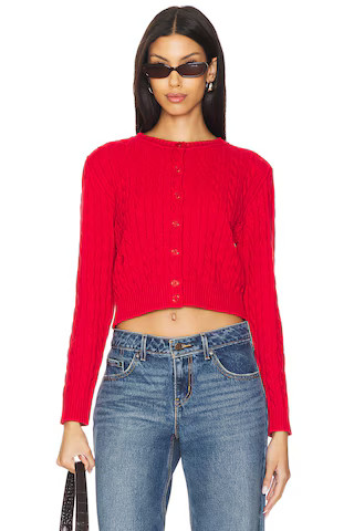Frankies Bikinis Dudley Cable Knit Cardigan in Heartstrings from Revolve.com | Revolve Clothing (Global)