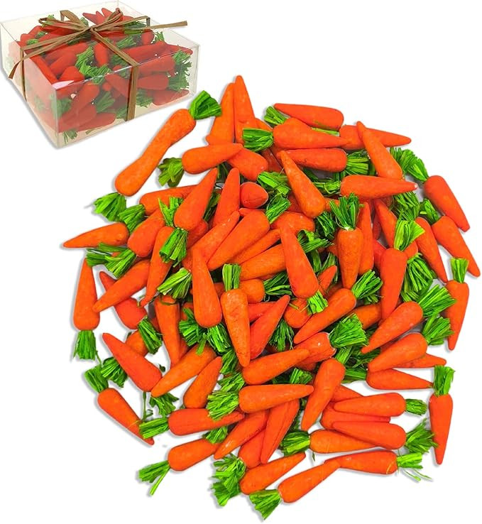 DearSun Pack of 100pcs, 2" H Lovely Mini Easter Carrots Little Easter Carrots Easter DIY Material... | Amazon (US)