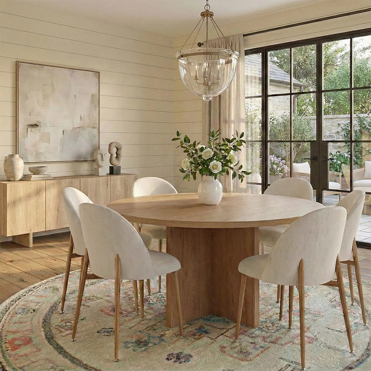 7-Piece Farmhouse Round Dining Set | Wayfair North America