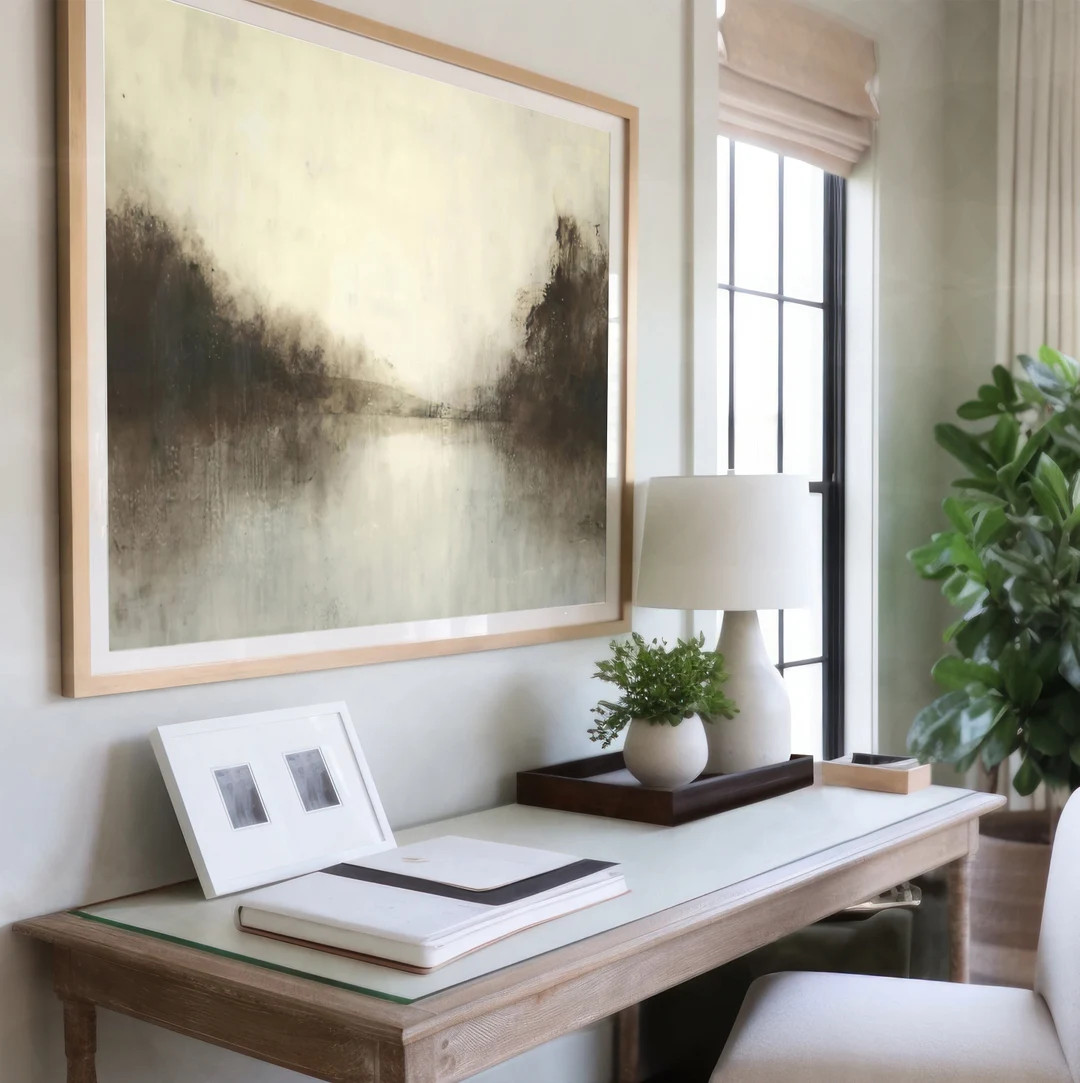 Abstract Lake Wall Print Studio Mcgee Inspired Wall Decor - Etsy | Etsy (US)